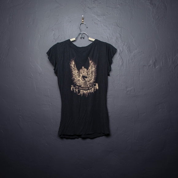 Black Parasuco V Neck Sequinned Top Sz LG - Picture 2 of 5